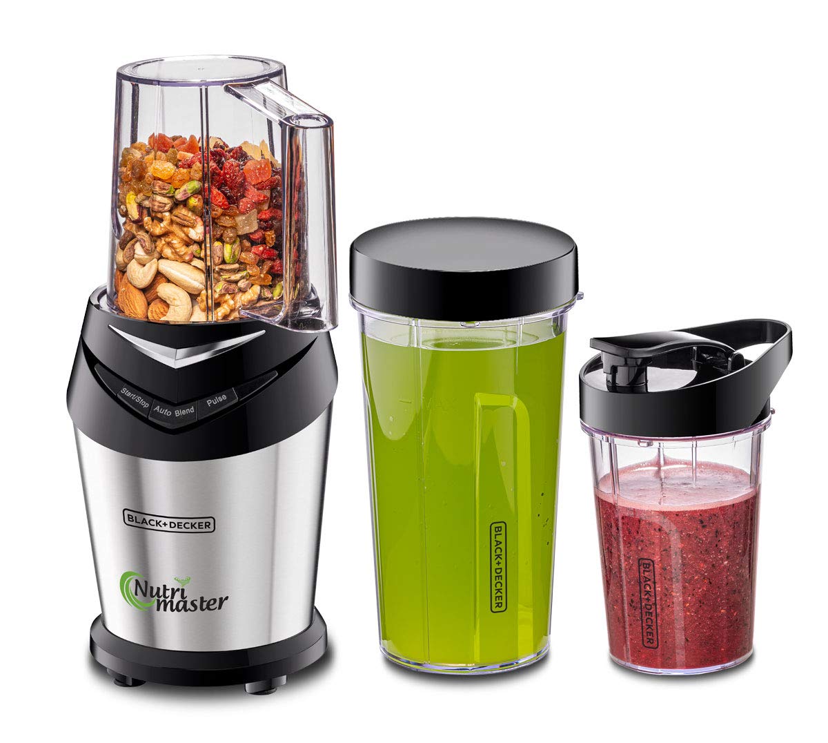 BLACK+DECKER 600W 700ml NutriMaster Blender/Smoothie Maker With 500ml and 300ml Travel Bottles Damage Box خلاط وصانع السموثي نيتري ماستر من بلاك اند ديكر بقوة 600 واط، يتكون من 3 برطمانات مع اغطية، فضي/اسود مفتوح الكارتون BLACK+DECKER 600W 700ml NutriMaster Blender/Smoothie Maker With 500ml and 300ml Travel Bottles Damage Box خلاط وصانع السموثي نيتري ماستر من بلاك اند ديكر بقوة 600 واط، يتكون من 3 برطمانات مع اغطية، فضي/اسود مفتوح الكارتون